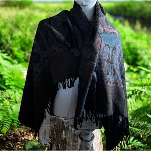 ❄️ 50% off winter Viva Panco Turkey brown paisley blanket scarf shawl wrap